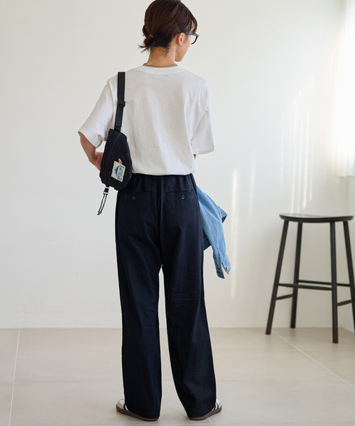 JOURNAL STANDARD relume（ジャーナルスタンダード　レリューム）の「リネンレーヨンストレートパンツ（スラックス・レディース・ベージュ/ネイビー・36/38）」の11枚目の写真