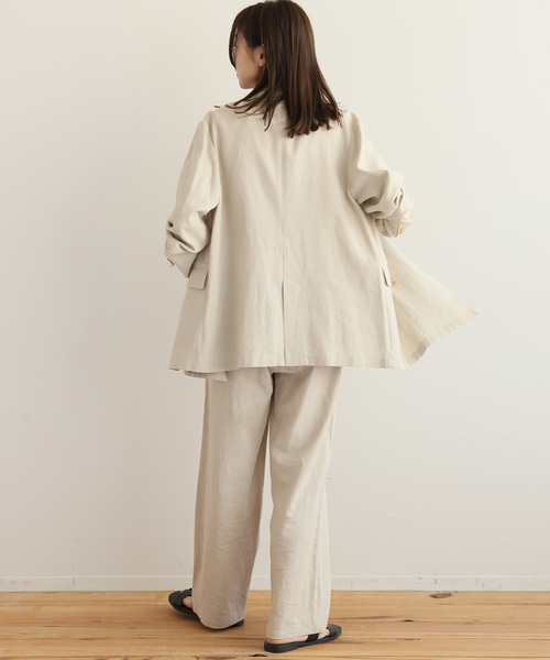 JOURNAL STANDARD relume（ジャーナルスタンダード　レリューム）の「リネンレーヨンストレートパンツ（スラックス・レディース・ベージュ/ネイビー・36/38）」の20枚目の写真