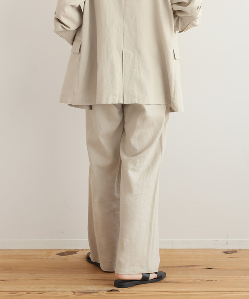 JOURNAL STANDARD relume（ジャーナルスタンダード　レリューム）の「リネンレーヨンストレートパンツ（スラックス・レディース・ベージュ/ネイビー・36/38）」の22枚目の写真
