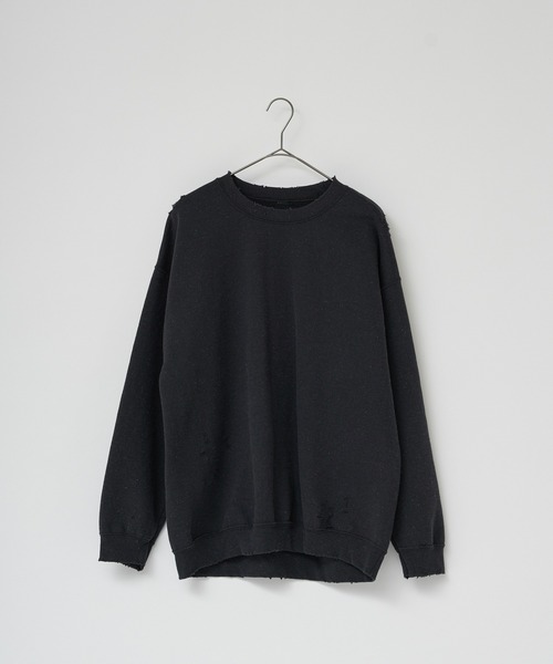 WHIMSIC(ウィムジック)の「【UNISEX】ハンドプロセスドダメージスウェットシャツ(スウェット・メンズ・イエロー/ホワイト/チャコールグレー・FREE)」の9枚目の写真