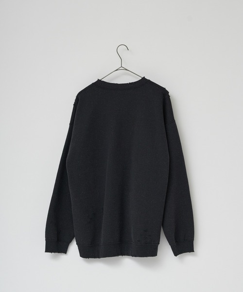 WHIMSIC(ウィムジック)の「【UNISEX】ハンドプロセスドダメージスウェットシャツ(スウェット・メンズ・イエロー/ホワイト/チャコールグレー・FREE)」の10枚目の写真