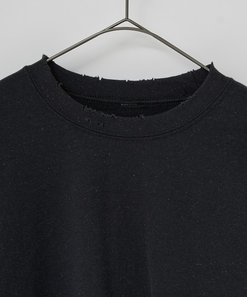 WHIMSIC(ウィムジック)の「【UNISEX】ハンドプロセスドダメージスウェットシャツ(スウェット・メンズ・イエロー/ホワイト/チャコールグレー・FREE)」の11枚目の写真