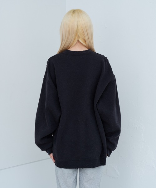 WHIMSIC(ウィムジック)の「【UNISEX】ハンドプロセスドダメージスウェットシャツ(スウェット・メンズ・イエロー/ホワイト/チャコールグレー・FREE)」の18枚目の写真