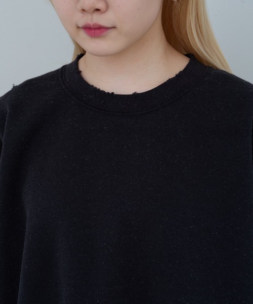 WHIMSIC(ウィムジック)の「【UNISEX】ハンドプロセスドダメージスウェットシャツ(スウェット・メンズ・イエロー/ホワイト/チャコールグレー・FREE)」の19枚目の写真