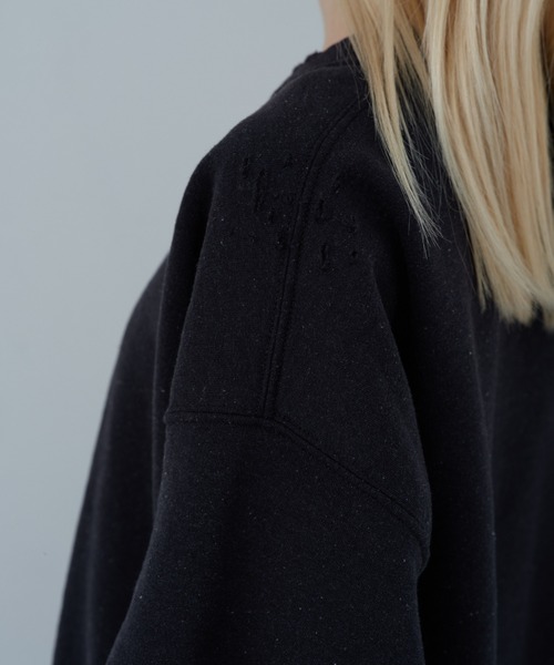 WHIMSIC(ウィムジック)の「【UNISEX】ハンドプロセスドダメージスウェットシャツ(スウェット・メンズ・イエロー/ホワイト/チャコールグレー・FREE)」の21枚目の写真