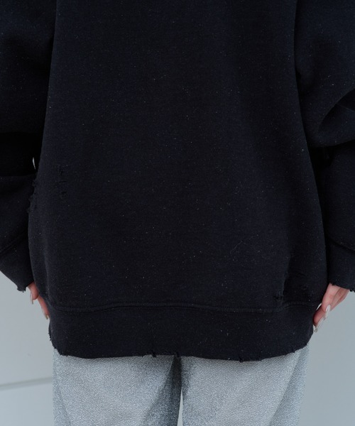 WHIMSIC(ウィムジック)の「【UNISEX】ハンドプロセスドダメージスウェットシャツ(スウェット・メンズ・イエロー/ホワイト/チャコールグレー・FREE)」の22枚目の写真