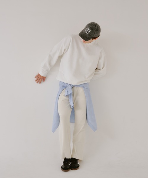 WHIMSIC(ウィムジック)の「【UNISEX】ハンドプロセスドダメージスウェットシャツ(スウェット・メンズ・イエロー/ホワイト/チャコールグレー・FREE)」の7枚目の写真