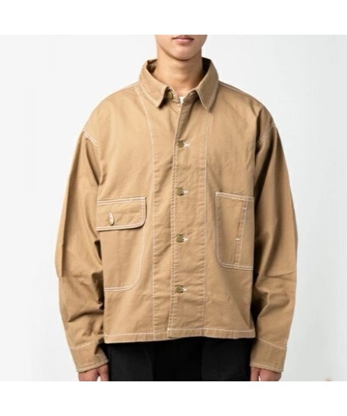 Sakka（サッカ）の「ビッグシルエット デニムブルゾン/ジャケット（デニムジャケット・メンズ・ホワイト/ワンウォッシュ/ブラック/サックスブルー/ベージュ・MEDIUM/LARGE/X-LARGE）」の3枚目の写真