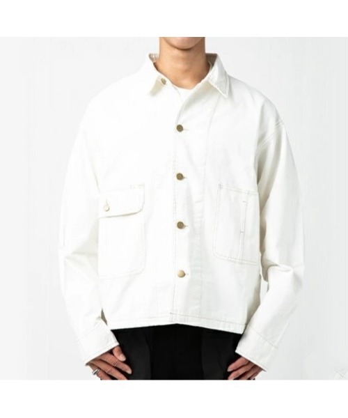 Sakka（サッカ）の「ビッグシルエット デニムブルゾン/ジャケット（デニムジャケット・メンズ・ホワイト/ワンウォッシュ/ブラック/サックスブルー/ベージュ・MEDIUM/LARGE/X-LARGE）」の2枚目の写真