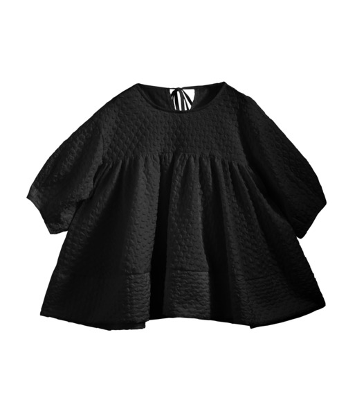 O.S.K（オーエスケー）の「[O.S.K] ふくれジャガードブラウス（シャツ/ブラウス・レディース・ブラック/ホワイト・FREE）」の16枚目の写真