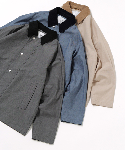 417 EDIFICE(フォーワンセブンエディフィス)の「CHAMBRAY / シャンブレー 2LAYERS ブルゾン(ナイロンジャケット・メンズ・ブラック/ベージュ/ブルー系その他・MEDIUM/LARGE)」の10枚目の写真