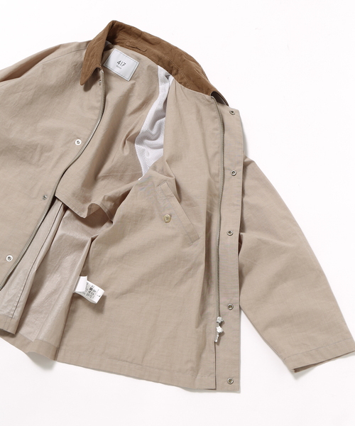 417 EDIFICE(フォーワンセブンエディフィス)の「CHAMBRAY / シャンブレー 2LAYERS ブルゾン(ナイロンジャケット・メンズ・ブラック/ベージュ/ブルー系その他・MEDIUM/LARGE)」の14枚目の写真