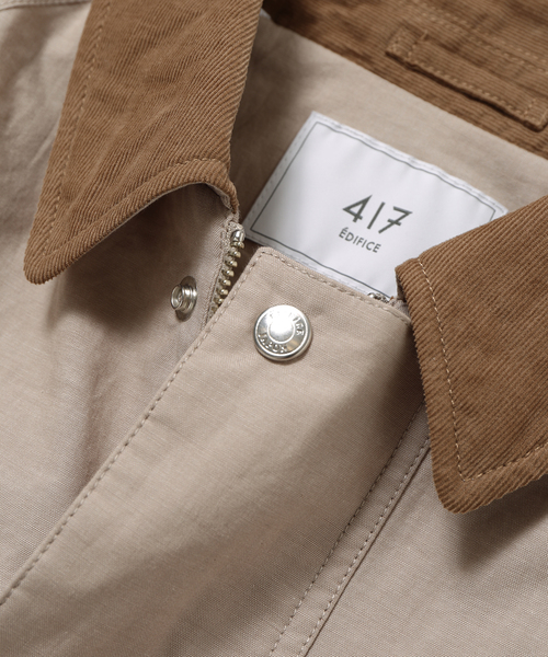 417 EDIFICE(フォーワンセブンエディフィス)の「CHAMBRAY / シャンブレー 2LAYERS ブルゾン(ナイロンジャケット・メンズ・ブラック/ベージュ/ブルー系その他・MEDIUM/LARGE)」の16枚目の写真