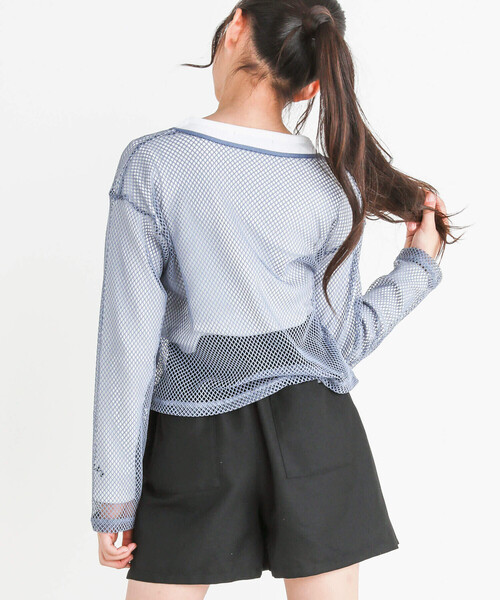 ZIDDY（ジディ）の「【 ニコ☆プチ 掲載 】メッシュリボンカーディガン＆ロングTシャツセット(130~160cm)（カーディガン/ボレロ・キッズ・ブラック/ブルー・150cm/FREE/130cm/140cm）」の9枚目の写真