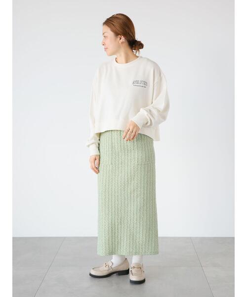 Lugnoncure(ルノンキュール)の「ラメ混チェックエンボスタイトスカート(スカート・レディース・ブラック/ブルー/グリーン・F)」の8枚目の写真