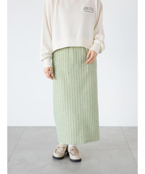 Lugnoncure(ルノンキュール)の「ラメ混チェックエンボスタイトスカート(スカート・レディース・ブラック/ブルー/グリーン・F)」の9枚目の写真