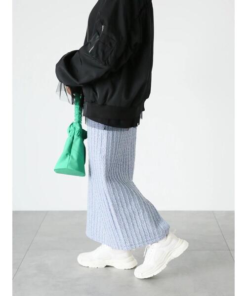 Lugnoncure(ルノンキュール)の「ラメ混チェックエンボスタイトスカート(スカート・レディース・ブラック/ブルー/グリーン・F)」の14枚目の写真