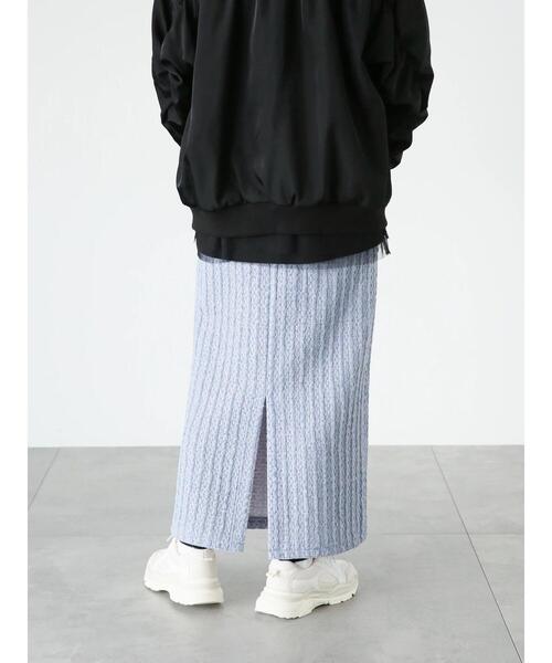 Lugnoncure(ルノンキュール)の「ラメ混チェックエンボスタイトスカート(スカート・レディース・ブラック/ブルー/グリーン・F)」の16枚目の写真