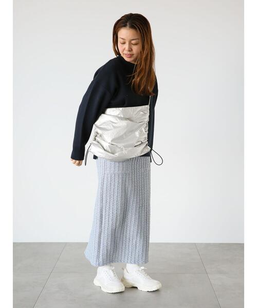 Lugnoncure(ルノンキュール)の「ラメ混チェックエンボスタイトスカート(スカート・レディース・ブラック/ブルー/グリーン・F)」の19枚目の写真