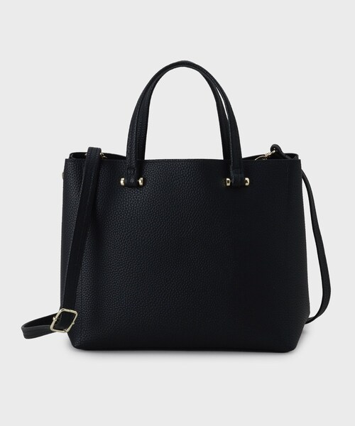 OPAQUE.CLIP(オペークドットクリップ)の「◆【軽量/2WAY/通勤対応】シュリンク合皮ミドルトートバッグ(トートバッグ・レディース・ライトグレー/ベージュ/ブラック/ホワイト系9・00)」の3枚目の写真