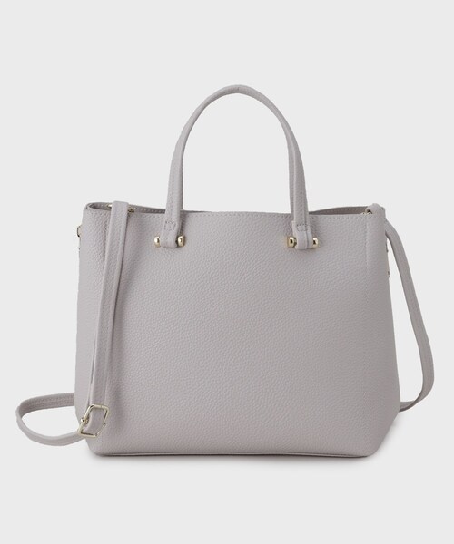 OPAQUE.CLIP(オペークドットクリップ)の「◆【軽量/2WAY/通勤対応】シュリンク合皮ミドルトートバッグ(トートバッグ・レディース・ライトグレー/ベージュ/ブラック/ホワイト系9・00)」の11枚目の写真