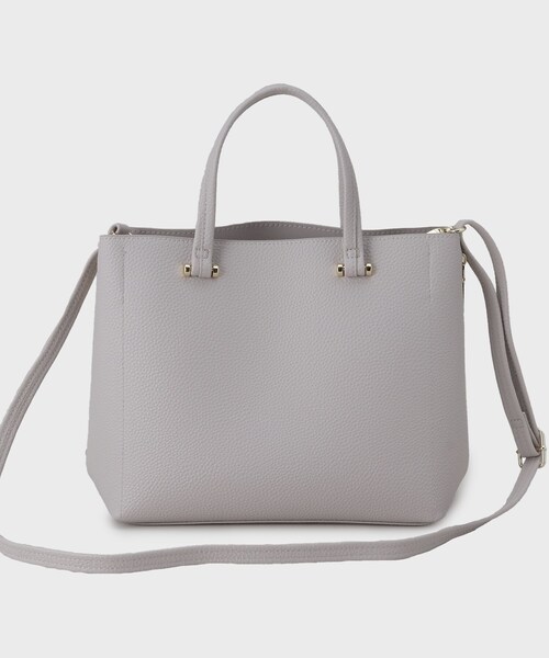 OPAQUE.CLIP(オペークドットクリップ)の「◆【軽量/2WAY/通勤対応】シュリンク合皮ミドルトートバッグ(トートバッグ・レディース・ライトグレー/ベージュ/ブラック/ホワイト系9・00)」の13枚目の写真