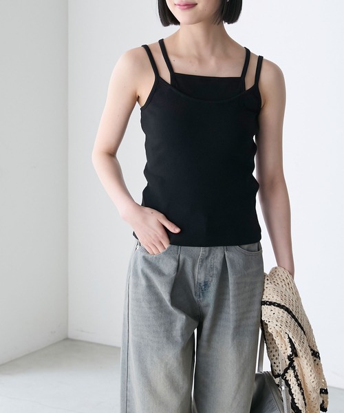 forksy.（フォルクシー）の「【forksy.】【S・Fサイズ展開】テレコレイヤードキャミソール（キャミソール・レディース・オフホワイト/ブラック/ピンク/グリーン系その他/ブルー系その他・FREE/S）」の12枚目の写真