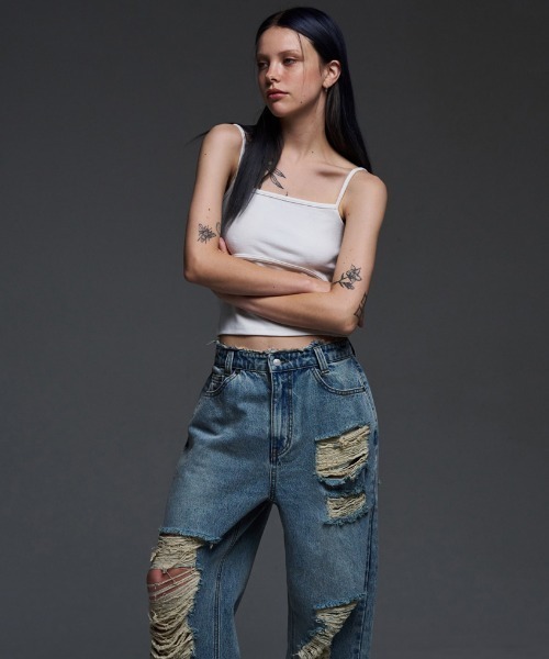 FANCY CLUB(ファンシークラブ)の「A'GEM/9 × .kom 『 FANCY CLUB/ファンシークラブ』 SLOP SLEEVELESS/スリーブレス(タンクトップ・レディース・ホワイト/ライトグレー/ブラック・FREE)」の6枚目の写真