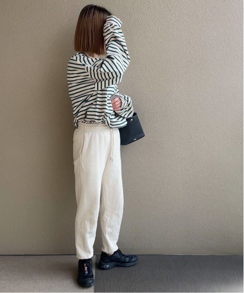 feepur by saya（フェピュールバイサヤ）の「ルーズシルエットボーダーロンTee（Tシャツ/カットソー・レディース・オフホワイト/グレー/グリーン/ピンク・MEDIUM）」の22枚目の写真