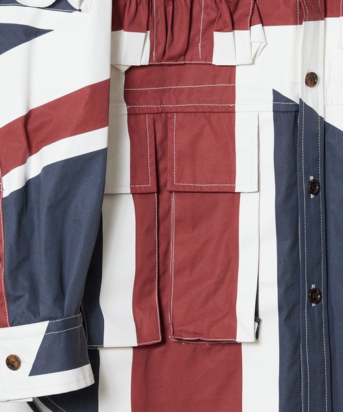 TAKAHIROMIYASHITATheSoloIst./タカヒロミヤシタザソロイスト. back gusset sleeve photographer shirt.(union jack) カットオフスリーブフォトグラファーシャツ(ユニオンジャック)（シャツ/ブラウス）｜TAKAHIROMIYASHITATheSoloIst.（タカヒロミヤシタザソロイスト）