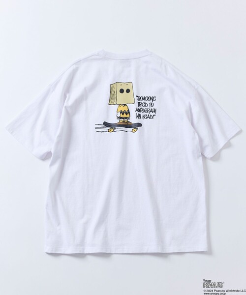 FREAK'S STORE（フリークスストア）の「限定展開 PEANUTS/ピーナッツ 別注 ビッグシルエット バックプリント クルーネックTシャツ/チャーリー・ブラウン（Tシャツ/カットソー・メンズ・グレイッシュブルー/ネイビー/アッシュグレー/ブラック/ホワイト・LARGE/MEDIUM/SMALL）」の7枚目の写真