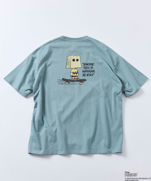 FREAK'S STORE（フリークスストア）の「限定展開 PEANUTS/ピーナッツ 別注 ビッグシルエット バックプリント クルーネックTシャツ/チャーリー・ブラウン（Tシャツ/カットソー・メンズ・グレイッシュブルー/ネイビー/アッシュグレー/ブラック/ホワイト・LARGE/MEDIUM/SMALL）」の9枚目の写真
