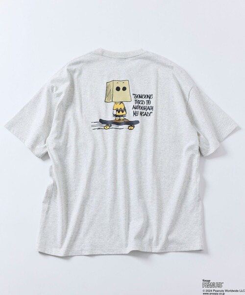 FREAK'S STORE（フリークスストア）の「限定展開 PEANUTS/ピーナッツ 別注 ビッグシルエット バックプリント クルーネックTシャツ/チャーリー・ブラウン（Tシャツ/カットソー・メンズ・グレイッシュブルー/ネイビー/アッシュグレー/ブラック/ホワイト・LARGE/MEDIUM/SMALL）」の11枚目の写真