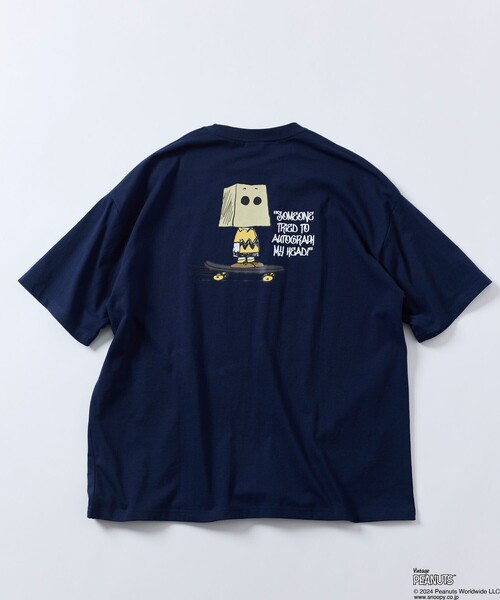 FREAK'S STORE（フリークスストア）の「限定展開 PEANUTS/ピーナッツ 別注 ビッグシルエット バックプリント クルーネックTシャツ/チャーリー・ブラウン（Tシャツ/カットソー・メンズ・グレイッシュブルー/ネイビー/アッシュグレー/ブラック/ホワイト・LARGE/MEDIUM/SMALL）」の16枚目の写真
