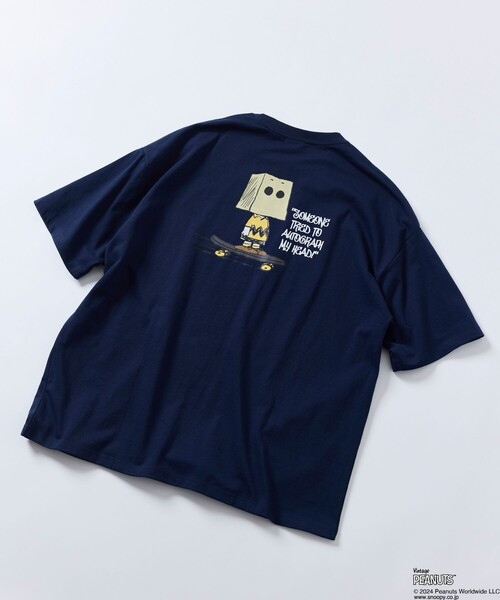 FREAK'S STORE（フリークスストア）の「限定展開 PEANUTS/ピーナッツ 別注 ビッグシルエット バックプリント クルーネックTシャツ/チャーリー・ブラウン（Tシャツ/カットソー・メンズ・グレイッシュブルー/ネイビー/アッシュグレー/ブラック/ホワイト・LARGE/MEDIUM/SMALL）」の22枚目の写真