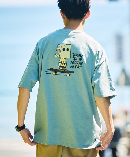 FREAK'S STORE（フリークスストア）の「限定展開 PEANUTS/ピーナッツ 別注 ビッグシルエット バックプリント クルーネックTシャツ/チャーリー・ブラウン（Tシャツ/カットソー・メンズ・グレイッシュブルー/ネイビー/アッシュグレー/ブラック/ホワイト・LARGE/MEDIUM/SMALL）」の5枚目の写真