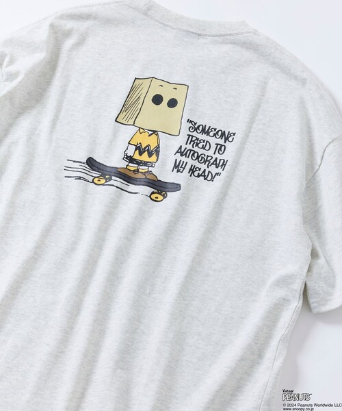 FREAK'S STORE（フリークスストア）の「限定展開 PEANUTS/ピーナッツ 別注 ビッグシルエット バックプリント クルーネックTシャツ/チャーリー・ブラウン（Tシャツ/カットソー・メンズ・グレイッシュブルー/ネイビー/アッシュグレー/ブラック/ホワイト・LARGE/MEDIUM/SMALL）」の6枚目の写真