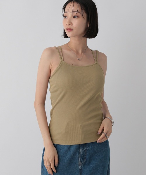 LOWRYS FARM（ローリーズファーム）の「スタイルＵＰクロスカップキャミ　100757（Tシャツ/カットソー・レディース・ブルー/その他/ブラック/アイボリー/ブラウン/グリーン系その他/ベージュ/イエロー/ブラウン系その他/レッド・FREE）」の5枚目の写真