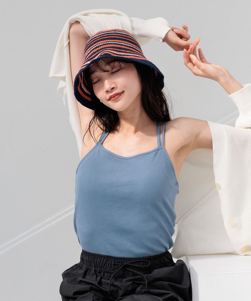 LOWRYS FARM（ローリーズファーム）の「スタイルＵＰクロスカップキャミ　100757（Tシャツ/カットソー・レディース・ブルー/その他/ブラック/アイボリー/ブラウン/グリーン系その他/ベージュ/イエロー/ブラウン系その他/レッド・FREE）」の20枚目の写真