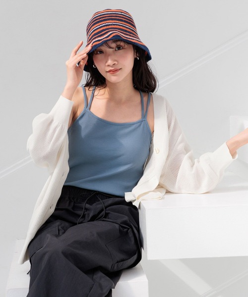 LOWRYS FARM（ローリーズファーム）の「スタイルＵＰクロスカップキャミ　100757（Tシャツ/カットソー・レディース・ブルー/その他/ブラック/アイボリー/ブラウン/グリーン系その他/ベージュ/イエロー/ブラウン系その他/レッド・FREE）」の21枚目の写真