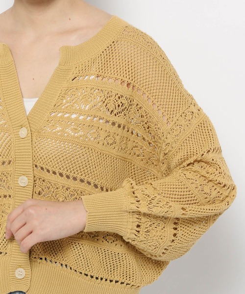 LOWRYS FARM（ローリーズファーム）の「スカシニットカーディガン６S 106585（カーディガン/ボレロ・レディース・ブラック/グレー/イエロー/アイボリー・FREE）」の20枚目の写真