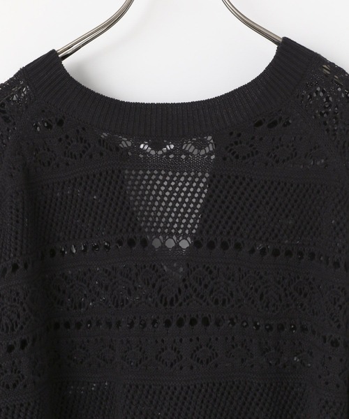 LOWRYS FARM（ローリーズファーム）の「スカシニットカーディガン６S 106585（カーディガン/ボレロ・レディース・ブラック/グレー/イエロー/アイボリー・FREE）」の12枚目の写真