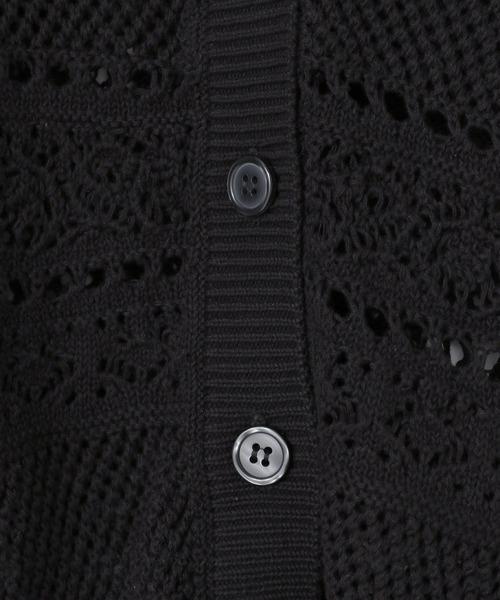 LOWRYS FARM（ローリーズファーム）の「スカシニットカーディガン６S 106585（カーディガン/ボレロ・レディース・ブラック/グレー/イエロー/アイボリー・FREE）」の7枚目の写真