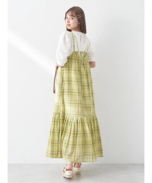 earth music&ecology（アースミュージックアンドエコロジー）の「マドラスチェックキャミワンピース（ワンピース・レディース・ネイビー/イエロー・FREE）」の11枚目の写真