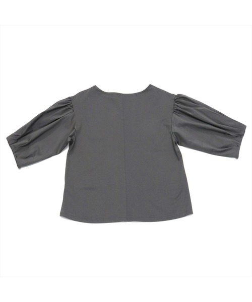 TOKYO SHIRTS（トウキョウシャツ）の「袖ボリュームタックギャザーカットソー 七分袖ブラウス（シャツ/ブラウス・レディース・ダークブルー/チャコール/ネイビー/ホワイト・M/L）」の8枚目の写真