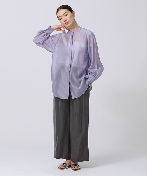 GALLEST（ギャレスト）の「◆シアーチュニックシャツ（シャツ/ブラウス・レディース・ホワイト/ブラック/パープル・38/34）」の16枚目の写真