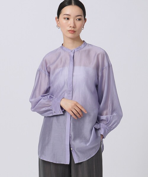 GALLEST（ギャレスト）の「◆シアーチュニックシャツ（シャツ/ブラウス・レディース・ホワイト/ブラック/パープル・38/34）」の18枚目の写真