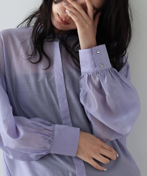 GALLEST（ギャレスト）の「◆シアーチュニックシャツ（シャツ/ブラウス・レディース・ホワイト/ブラック/パープル・38/34）」の22枚目の写真