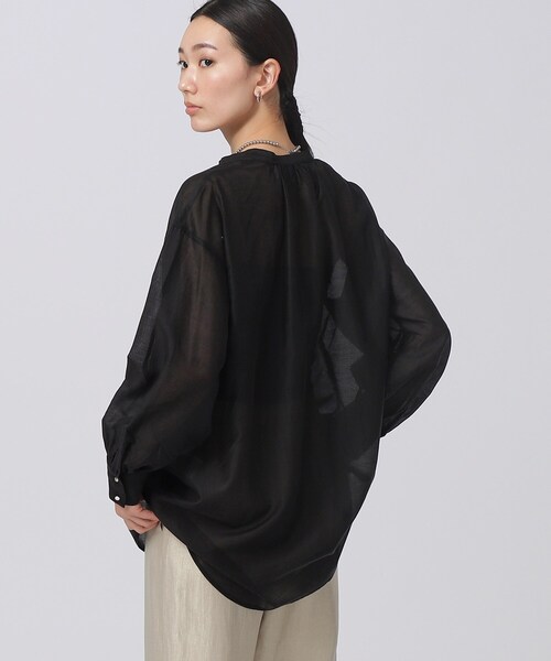 GALLEST（ギャレスト）の「◆シアーチュニックシャツ（シャツ/ブラウス・レディース・ホワイト/ブラック/パープル・38/34）」の4枚目の写真