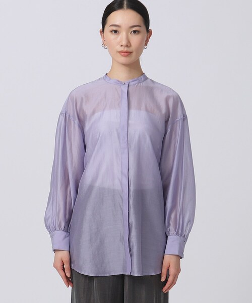 GALLEST（ギャレスト）の「◆シアーチュニックシャツ（シャツ/ブラウス・レディース・ホワイト/ブラック/パープル・38/34）」の8枚目の写真